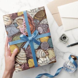Comic Style Seashells Repeating Pattern