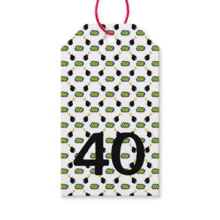 Comics Superhero 40th Birthday Pow Boom Zap Funny Gift Tags