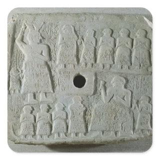 Commemorative relief square sticker