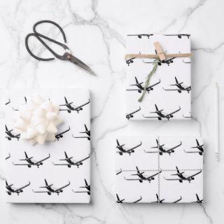 Commercial plane back view graphic motif pattern  sheets