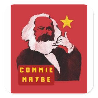 Commie maybe comrade is calling square sticker