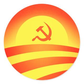 Commie Obama Logo Round Sticker