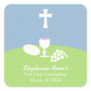 Communion Bread of Life Square Sticker
