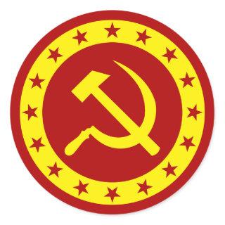 Communist Symbol Hammer Sickle Classic Round Sticker