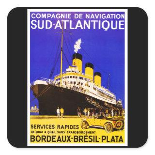 Compagnie De Navigation Sud Atlantique Square Sticker
