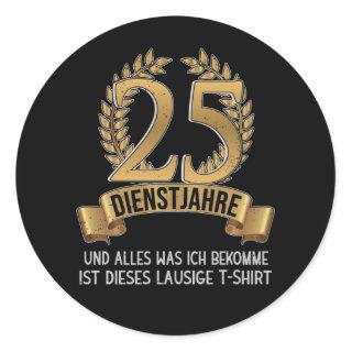 Company Anniversary 25 Years Of Employees Company Classic Round Sticker