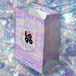 Company Logo Ombre Iridescent Glitter Paper Small/ Medium Gift Bag