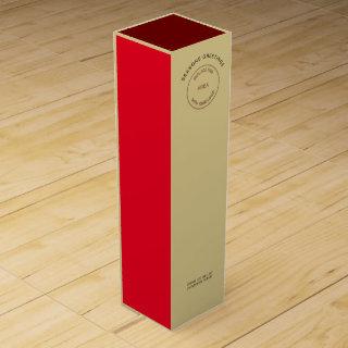 Company Logo Seasons Greeting Gold Red Christmas Wine Box