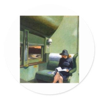 Compartment C Car Edward Hopper Classic Round Sticker