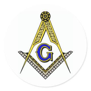 Compass and Square Classic Round Sticker