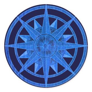 Compass Rose Classic Round Sticker