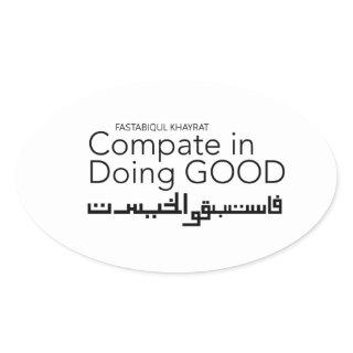 Compate in Doing Good Oval Sticker