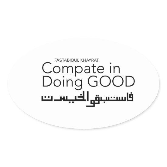Compate in Doing Good Oval Sticker
