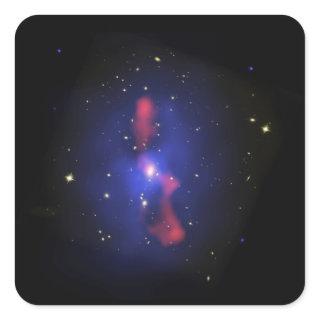 Composite image of a galaxy cluster square sticker