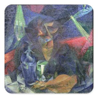 Composition with Figure of a Woman, 1912 (oil on c Square Sticker