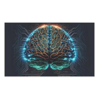 Computer Cyber Brain Stickers