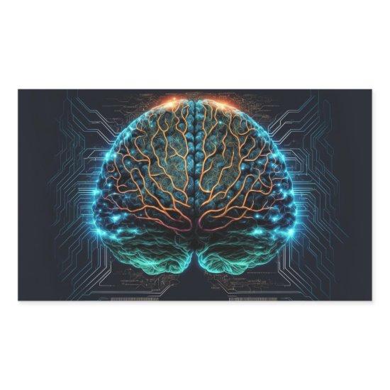 Computer Cyber Brain Stickers