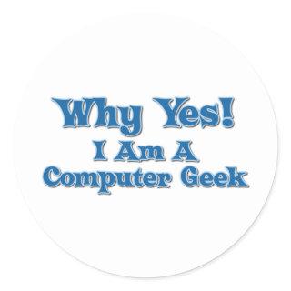 Computer Geek Classic Round Sticker