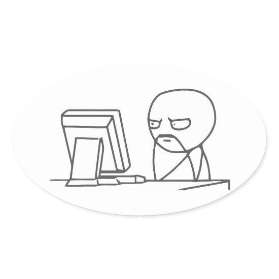 Computer Guy Meme‏ - Oval Stickers