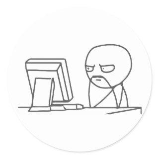 Computer Guy Meme‏ - Round Stickers