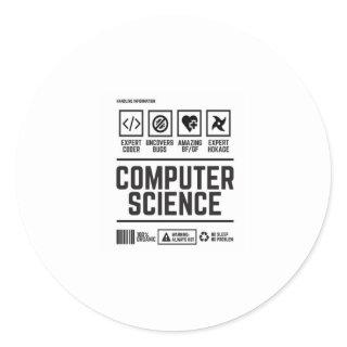 computer science classic round sticker