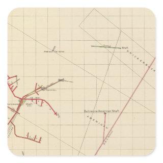 Comstock Mine Maps Number VIX Square Sticker