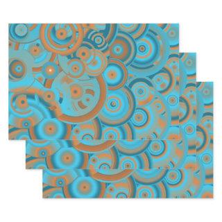 Concentric Circle Gradient Orange Rust Turquoise  Sheets