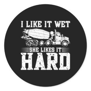 Concrete Mixer Cet Mixer Truck Driver Classic Round Sticker