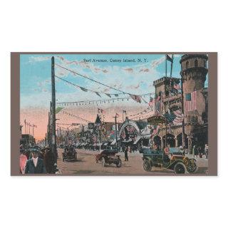 Coney Island Rectangular Sticker