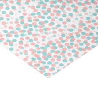 Confetti dots coral green tissue paper