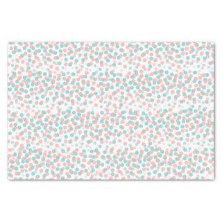 Confetti dots coral teal tissue paper