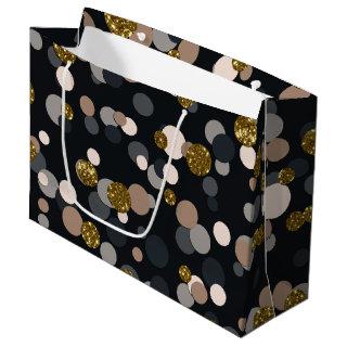 Confetti Peach, Maple, Gray and Gold Glitter Large Gift Bag