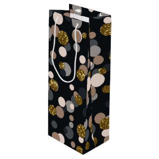 Confetti Peach, Maple, Gray and Gold Glitter Wine Gift Bag
