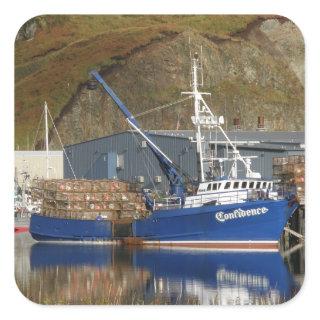 Confidence, Crab Boat in Dutch Harbor, Alaska Square Sticker