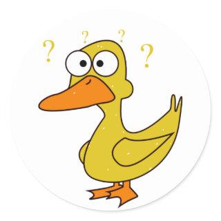 Confused Duck Classic Round Sticker