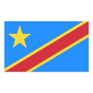 Congo/Congolese Kinshasa Flag. Democratic Republic Rectangular Sticker