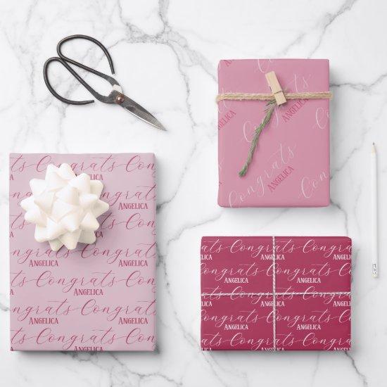 Congrats Custom Name  Sheets