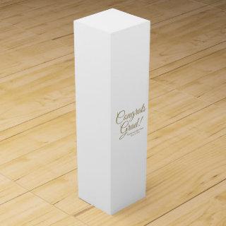 Congrats grad gold custom script school class year wine box
