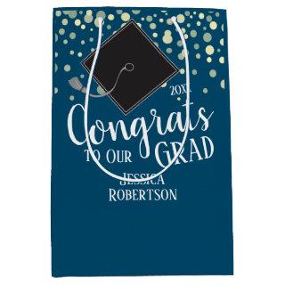 Congrats Graduation Class of 2021 Blue Medium Gift Bag
