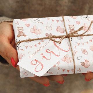 Congrats It's A Girl Gift Tag