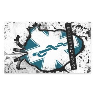 congratulations emergency medical services worker rectangular sticker