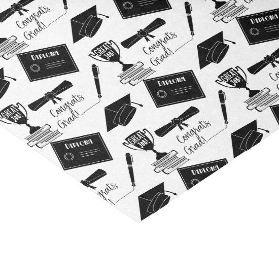 Congratulations Graduate Cap and Diploma Collage Tissue Paper