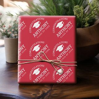 Congratulations Graduate Graduation Cap red white