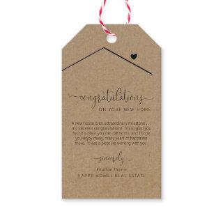 Congratulations on New Home Realtor Gift Tag