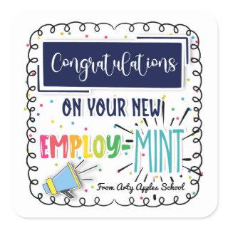 congratulations on your new job square sticker