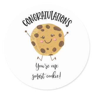 congratulations you're one smart cookie classic round sticker