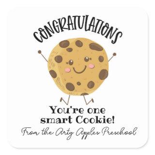congratulations you're one smart cookie   square sticker