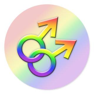 Connected Rainbow Male Symbols Stickers 01