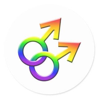 Connected Rainbow Male Symbols Stickers 03