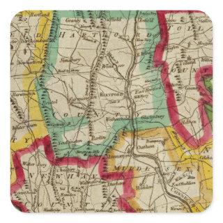 Connecticut Map Square Sticker